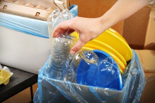 Professional waste clearance team at work